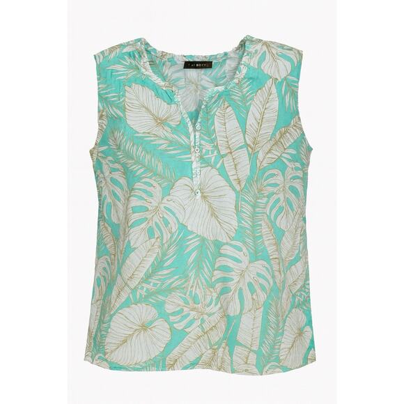 6 for $20 Talbots 100% Cotton Leaf Blouse M - Picture 1 of 5